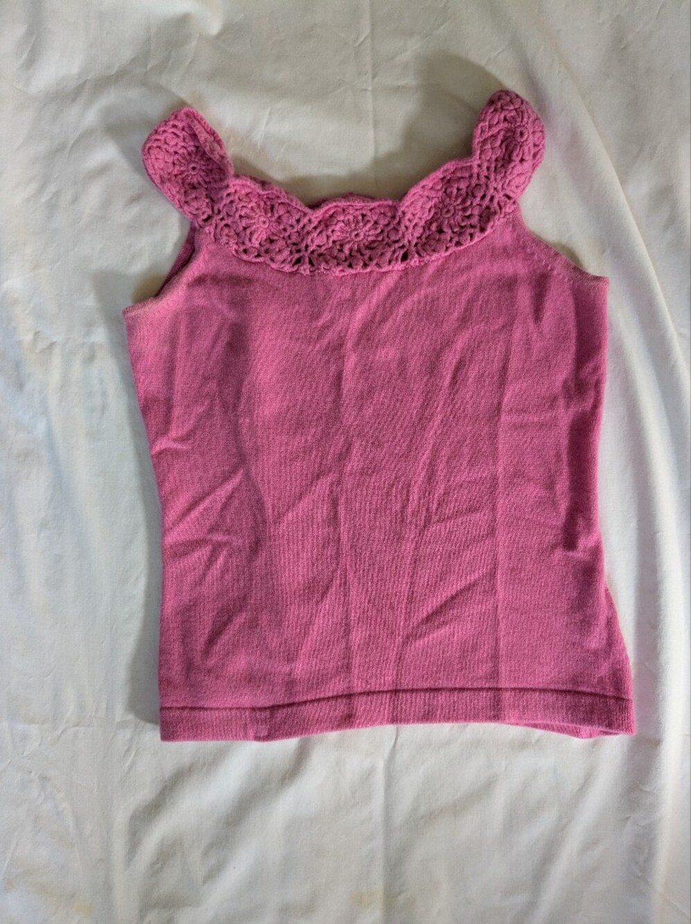 Lilly Pulitzer Pink Crochet-Trim Tank Size S